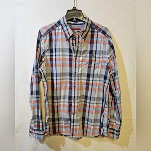 Northface Men's Plaid Button-Down Shirt - Blue, Red, and White